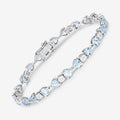 11 Ct Heart Blue Topaz Prong Silver Tennis Bracelet by Fine Color Jewels
