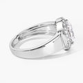 1.80 Ct Oval Lab Grown Diamond Prong Thick Band Platinum Halo Bridal Ring by Fine Color Jewels