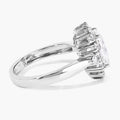 3.07 Ct Cushion Lab Grown Diamond Prong Platinum Halo Bridal Ring by Fine Color Jewels