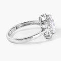 2.74 Ct Cushion Lab Grown Diamond Prong Platinum Bridal Halo Ring by Fine Color Jewels