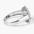 2.48 Ct Oval Lab Grown Diamond Prong Platinum Floral Halo Bridal Ring by Fine Color Jewels
