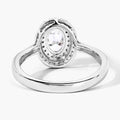 0.91 Ct Oval Lab Grown Diamond Prong Platinum Double Halo Bridal Ring by Fine Color Jewels