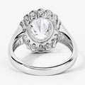 2.48 Ct Oval Lab Grown Diamond Prong Platinum Floral Halo Bridal Ring by Fine Color Jewels