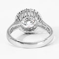 3.64 Ct Round Lab Diamond Prong Platinum Bridal Halo Pave Cathedral Ring by Fine Color Jewels