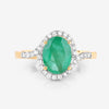 1.68 Ct Round Green Emerald & Diamond Prong 14k Gold Halo Pave Bypass Ring