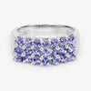 1.47 Ct Round Violet Tanzanite Prong Sterling Silver Cluster Ring