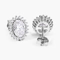 2.45 Ct Oval Lab Grown Diamond Prong Platinum Bridal Floral Stud Earrings by Fine Color Jewels