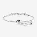 1.09 Ct Heart Pink Ruby Prong Silver Bolo Adjustable Bracelet by Fine Color Jewels
