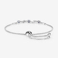 1.09 Ct Heart Blue Sapphire Prong Silver Bolo Adjustable Bracelet by Fine Color Jewels