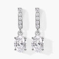 1.64 Ct Oval Lab Grown Diamond Prong Platinum Dangle Drop Bridal Earrings by Fine Color Jewels