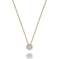 10k Gold Cluster Diamond Necklace by Fine Color Jewels