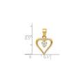 10k Yellow Gold Cubic Zirconia Heart Charm by Fine Color Jewels