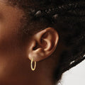 10K Gold Round Hoop Earrings by Fine Color Jewels