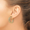 14K Gold Mesh Hoop Earrings by Fine Color Jewels