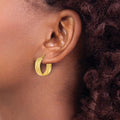 14K Gold Lightweight Round Hoops Earrings by Fine Color Jewels