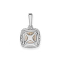 1/4 ct Lab Grown Diamond and Cultured Pearl Halo Pendant 14k White Gold by Fine Color Jewels