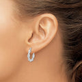 Twisted Hoop Earrings Silver by Fine Color Jewels
