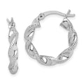 Twisted Hoop Earrings Silver by Fine Color Jewels