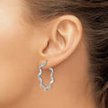 Sterling Silver Twisted Hoop Earrings by Fine Color Jewels
