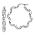 Sterling Silver Twisted Hoop Earrings by Fine Color Jewels