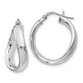 Silver Twist Hoop Earrings by Fine Color Jewels