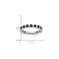 1.29 Ct Round Blue Created Sapphire Bezel Silver Eternity Stackable Ring by Fine Color Jewels