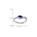 0.29 Ct. Blue Marquise Sapphire & Diamond Prong Pavé 14K White Gold East-West Bypass Ring by Fine Color Jewels