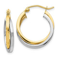 10K Gold Double hoops Earrings by Fine Color Jewels