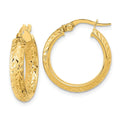 14K Gold Inside Out Hoop Earrings by Fine Color Jewels
