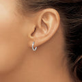 14k White Gold Twisted Hoop Earring by Fine Color Jewels