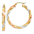 Light Twisted 14k Gold Hoop Earrings by Fine Color Jewels