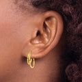 14K Gold Double Hoop Earrings by Fine Color Jewels