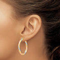 Tri-color Hinged Hoop Silver Earrings by Fine Color Jewels