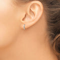 14k Gold Two-tone Round Hinged Hoop Earrings by Fine Color Jewels