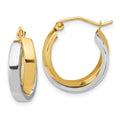 10k Gold Two-tone Double Hoop Earrings by Fine Color Jewels