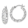 In and Out CZ Hoop Earrings Silver by Fine Color Jewels