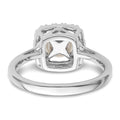1/4 ct Lab Grown Diamond Freshwater Cultered Pearl Halo Ring 14k White Gold by Fine Color Jewels