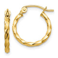 Twisted 14k Gold Hoops Earrings by Fine Color Jewels