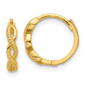 14K Gold Braided Hinged Hoop Earrings by Fine Color Jewels