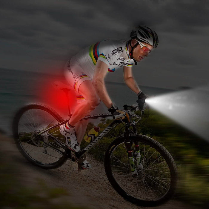 iMounTEK Bike Front Flashlight IPX4 Water-Resistant with Tail Warning/Safety LED Lamp by DailySale