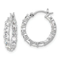 In and Out CZ Hoop Earrings Silver by Fine Color Jewels