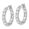 In and Out CZ Hoop Earrings Silver
