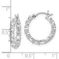 In and Out CZ Hoop Earrings Silver by Fine Color Jewels