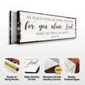 In Peace I Will Lie Down And Sleep For You Alone Lord Psalm 4:8 Faith Sign II by Tailored Canvases