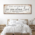 In Peace I Will Lie Down And Sleep For You Alone Lord Psalm 4:8 Faith Sign by Tailored Canvases