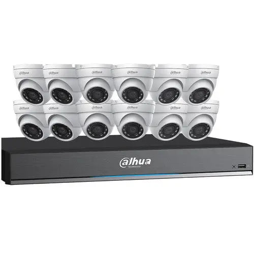 IN STOCK! Dahua C7165E124 16Ch 8MP HD-CVI DVR w/4TB HDD & 12-5MP Outdoor Night Vision Kit by Silarius