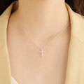 INALIS - 925 Sterling Silver Classic Cross Cubic Zirconia Necklace by DailySale