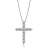 INALIS - 925 Sterling Silver Classic Cross Cubic Zirconia Necklace