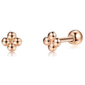 INALIS 925 Sterling Silver Minimalist Small Cute Stud Cross Flower Earrings by DailySale