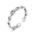 INALIS 925 Sterling Silver Opening Geometric Chain Ring for Women by DailySale